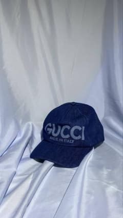 GUCCI グッチ デニム ベースボールキャップ ロゴプリント 最終値下げ