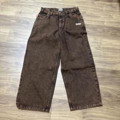 9090 N Logo Color Denimブラウンデニムパンツ - メルカリ