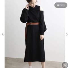 ViS ニットワンピース ブラックのサムネイル