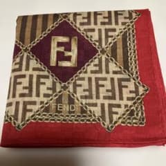 【FENDI】フェンディ ハンカチ ズッカ柄 チェーン柄 レッドのサムネイル