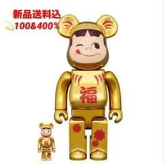 BE@RBRICK 達磨 ペコちゃん 金メッキ 100% ＆ 400% - メルカリ