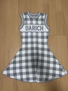 Darich チェック ニットワンピース フレアワンピ グレー FREEのサムネイル