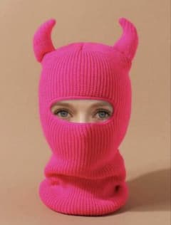 2個セットデビルホーン ニット帽 目出し帽 バラクラバ