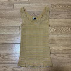 H イエローとグレーのストライプタンクトップのサムネイル