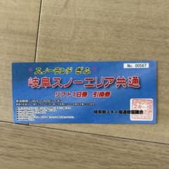 岐阜スノーエリア　リフト券のサムネイル
