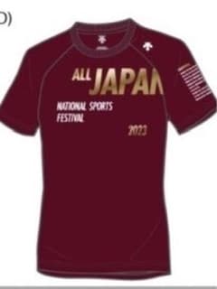 ☆国体限定　DESCENTE　シャツ　半袖　インターハイ　BGN×GLDのサムネイル