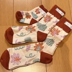 FAPLED キッズ靴下 3足セット オーガニックコットン ファミリーソックスのサムネイル