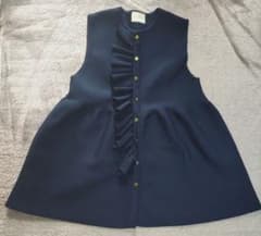 ★UNITED ARROWS ネイビーフリルペプラムベスト・ジレ★ UNITED ARROWS green label relaxing｜[size SHORTあり]fleurie