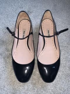 「miumiu」パテントメリージェーンパンプス✨美品 miu miu パテントレザー メリージェーン パンプス ブラック 36size
