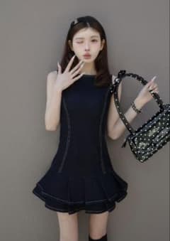 darich ダブルプリーツデニムミニワンピース 新品タグ付きのサムネイル