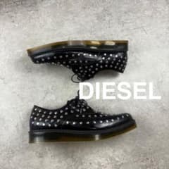 美品　DIESEL ディーゼル　スタッズ　レザー　クリアラバーソール　43 黒 美品 DIESEL ディーゼル スタッズ レザー クリアラバーソール 43 黒