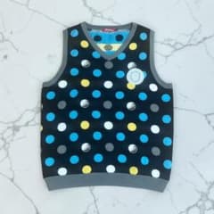 新品 ラッセルノ ゴルフ　RUSSELUNO GOLF Vネック　ニットベスト Russeluno ラッセルノ ドット柄 Vネック ゴルフニットベスト メンズ