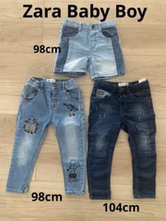 ZARA babyboy デニム　パンツ　３点セットのサムネイル