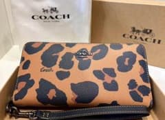 COACH レオパード 長財布 袋付き COACH レオパード 長財布 ストラップ付き cc865 - メルカリ
