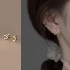 ゴールド ハート ピアス ワンホン 量産 韓国 結婚式 オフィス ミニ