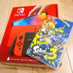 有機EL Nintendo Switch本体 マリオレッド スプラトゥーン3付きのサムネイル