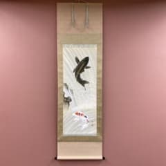 真作/福田浩湖/幽渓飛泉画賛/滝図/山水図/掛軸/名家伝来/AD-922 | Shop