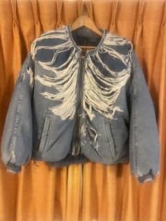 ディーゼル 22AW D-DAY-C クラッシュデザインボンバーデニムジャケット 