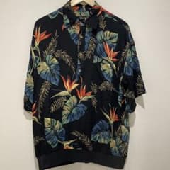 柄シャツ　半袖シャツ　ボタニカル柄　レーヨン　Lサイズ　夏服のサムネイル