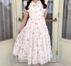 限定価格・新品】evelyn オリジナルリボン柄 OP ワンピース ピンク