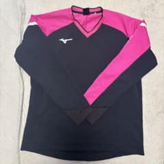 Mizuno 長袖 Vネック ウェア ブラック/ピンク Lサイズのサムネイル