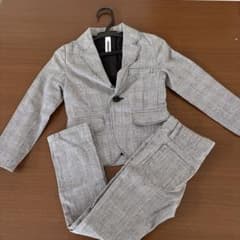 キッズ スーツセット グレー系チェック　シャツセットのサムネイル