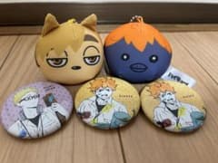 ハイキュー 缶バッジ ぬいぐるみ マスコット 5点セットのサムネイル