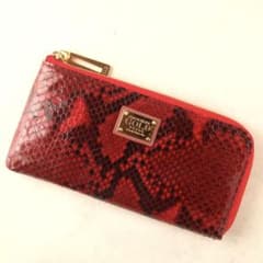 cococelux GOLD パイソン　長財布　レッド　本革　匿名配送のサムネイル