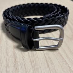 黒の編み込みレザー ベルト ベルト　黒　ファッション　メンズ　レディース　レザーのサムネイル