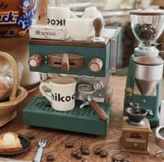 ミニチュア コーヒーマシン エスプレッソマシン グリーン ドールハウス