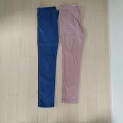 2枚同時出品 レイジブルー青&H&Mピンク ズボンのサムネイル