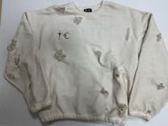 確実正規品thug club アイボリー オフホワイト スウェット - メルカリ