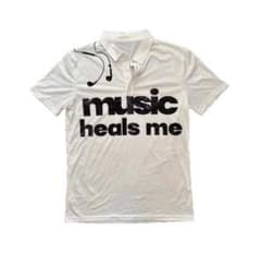 音楽 heals me ポロシャツ ホワイトのサムネイル