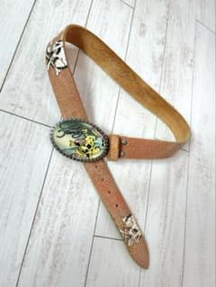 y2k 平成 ed hardy エドハーディー スカル 本革 レザーベルト - メルカリ