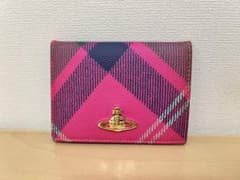 【美品】Vivienne Westwood パスケース タータンチェック ピンクのサムネイル