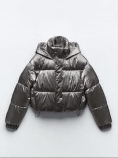 ZARA Wind Protection メタリックダウンジャケットのサムネイル