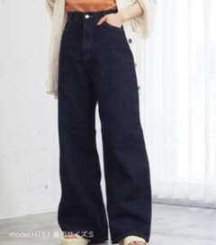 tiptop ハイウエストデニムワイドパンツ　S ネイビーのサムネイル