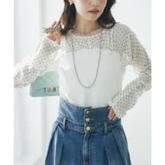 La boutique BonBon シフォンドットビスチェ風カットソー La boutique BonBon シフォンドットビスチェ風カットソー - メルカリ