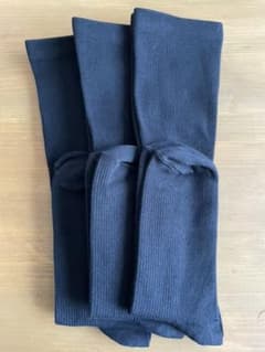新品♪抗菌防臭加工強力着圧ハイソックス ブラック3足組のサムネイル