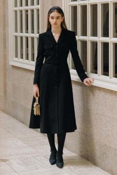 ワンピース BAU NIA Notched collar A-line long dress BRIDE AND YOU