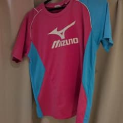 MIZUNO スポーツウェア 半袖シャツ ピンク ブルーのサムネイル