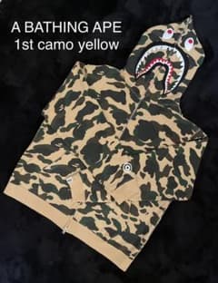 エイプ APE 初期 1st camo yellow シャークパーカーのサムネイル