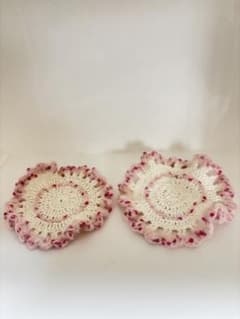 ハンドメイド ニットコースター 2枚セットのサムネイル