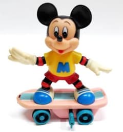 [Showa Retro] M Key Mouse Masudaya Wind-up Skateboard - Functional (Tested and working)