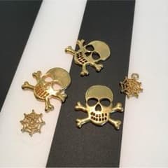 スカル&蜘蛛の巣パーツ デコにぴったりのサムネイル