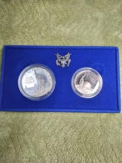 hab028 1986年S. ＄1,50C エリス島 自由の女神 銀貨セット - メルカリ