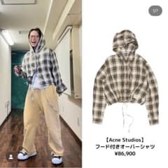 【お値下げ】Acne Studiosチェック柄ショート フード シャツジャケット お値下げ】Acne Studiosチェック柄ショート フード シャツジャケット