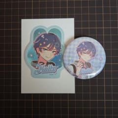 初音ミク　キャンドゥ　KAITO　缶バッジ　ステッカー　2点セットのサムネイル