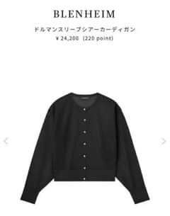 BLENHEIM ドルマンスリーブシアーカーディガン ブラックのサムネイル