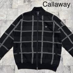 キャロウェイ ニット 中綿ジャケット ジップジャンパー 刺繍ロゴ チェック キャロウェイ ニット 中綿ジャケット ジップジャンパー 刺繍ロゴ